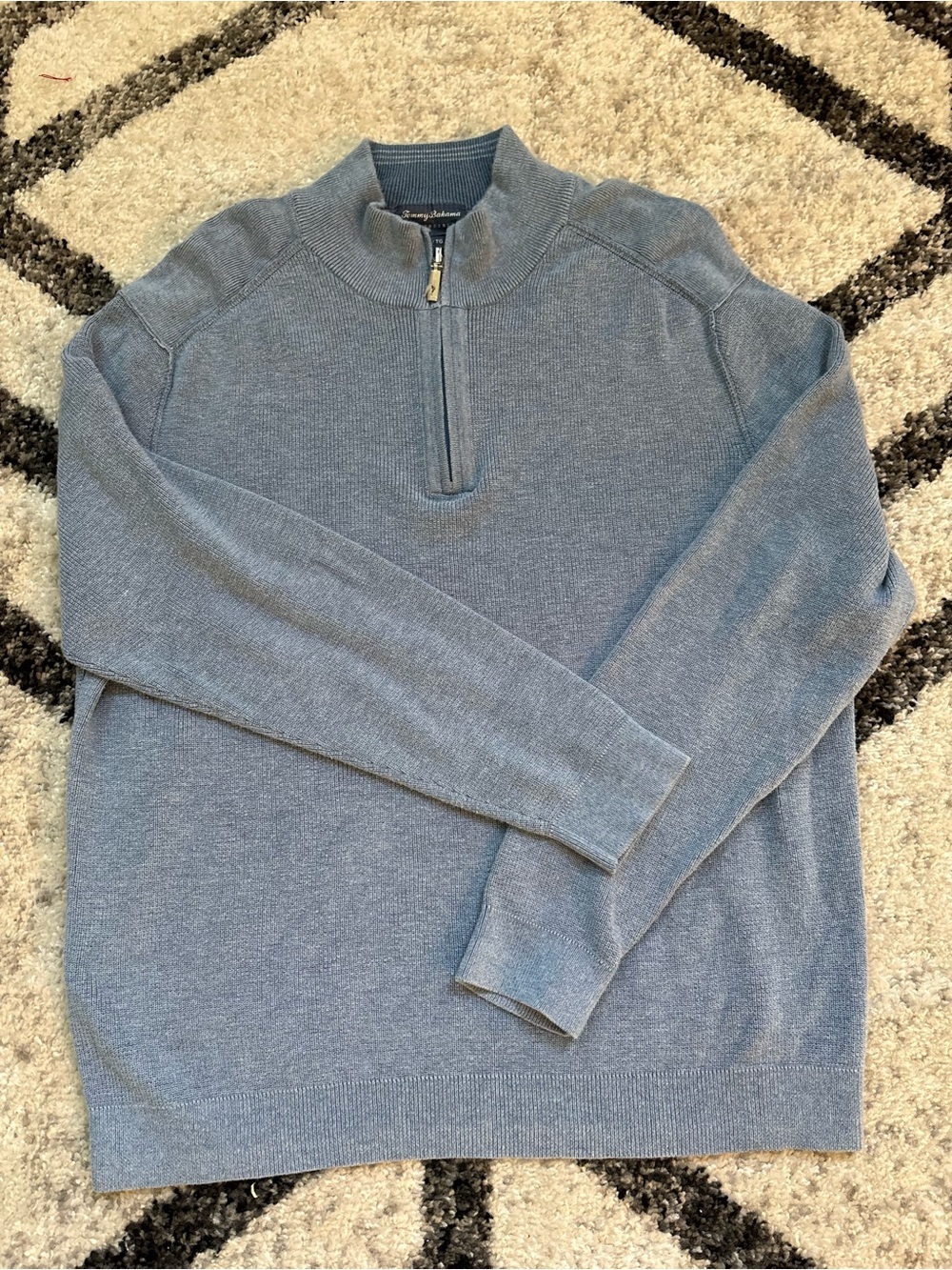 Tommy Bahama reversible Men's Long-Sleeve Half-Zip Sweater - Light Blue
